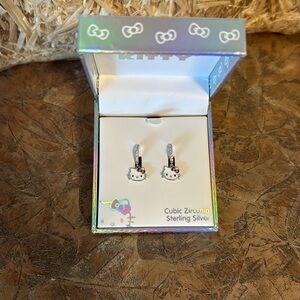 Hello Kitty CZ sterling silver earrings